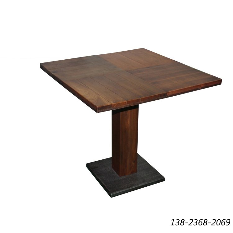 咖啡厅桌子，工业风复古实木餐桌，餐厅餐桌