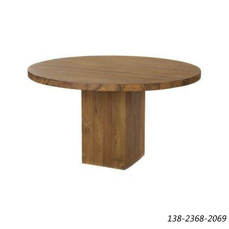 原木家具,餐厅用餐桌, 实木餐桌圆型