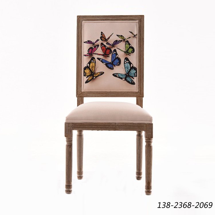 美式复古西餐椅子，餐厅椅子价格，可定制花纹