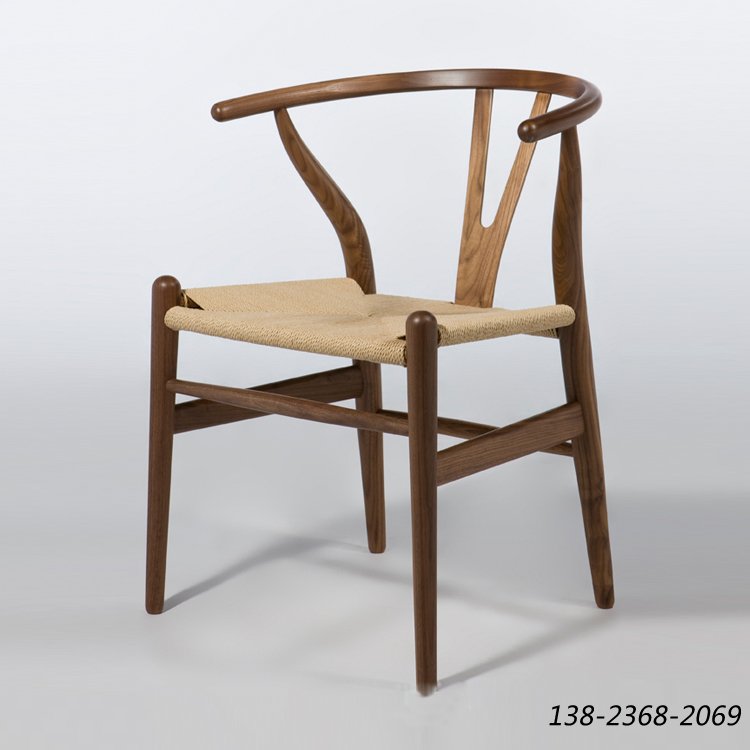 北欧实木餐椅，索绳Y椅，咖啡厅餐椅价格