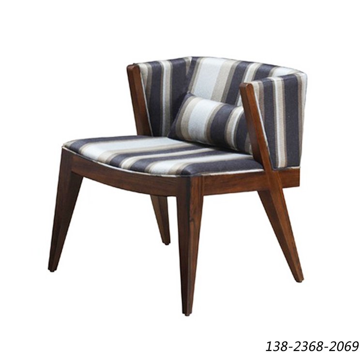 围椅，条纹布艺餐椅，广东现代咖啡厅椅子