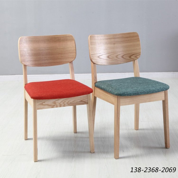 北欧实木椅子，原木水曲柳椅，惠州咖啡厅椅子