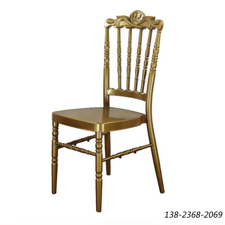 金属竹节椅，雕刻铁椅子，黄金色餐椅