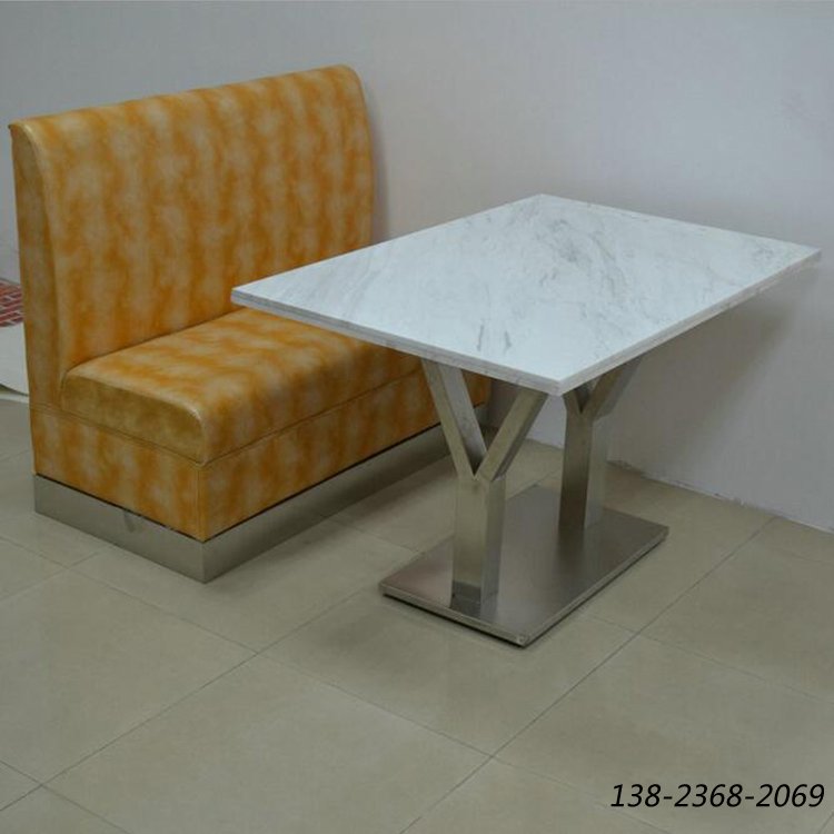 大理石餐桌椅，卡座沙发桌子，茶餐厅家具