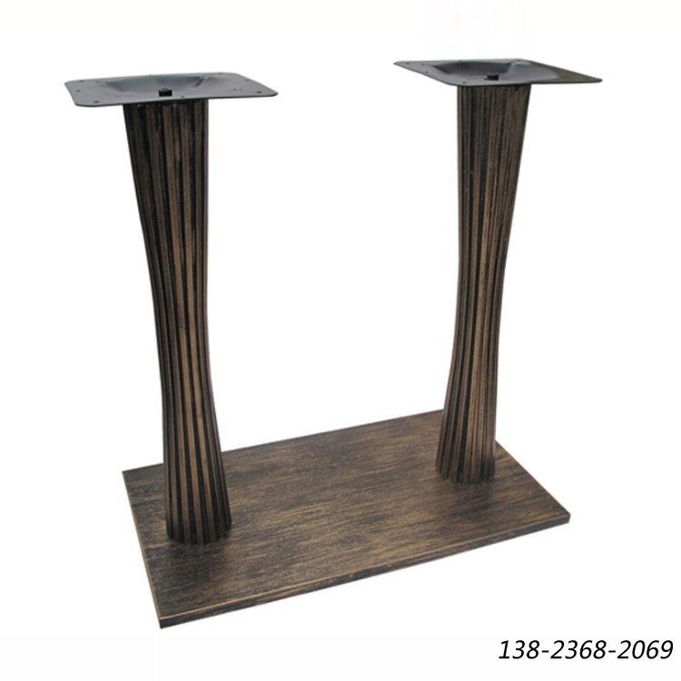连体古铜色桌脚，不锈钢桌脚，主题餐厅桌脚