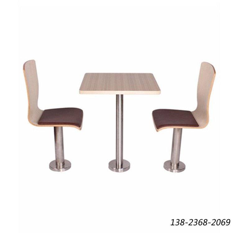 固定桌椅，快餐厅不锈钢脚固定，餐厅桌椅