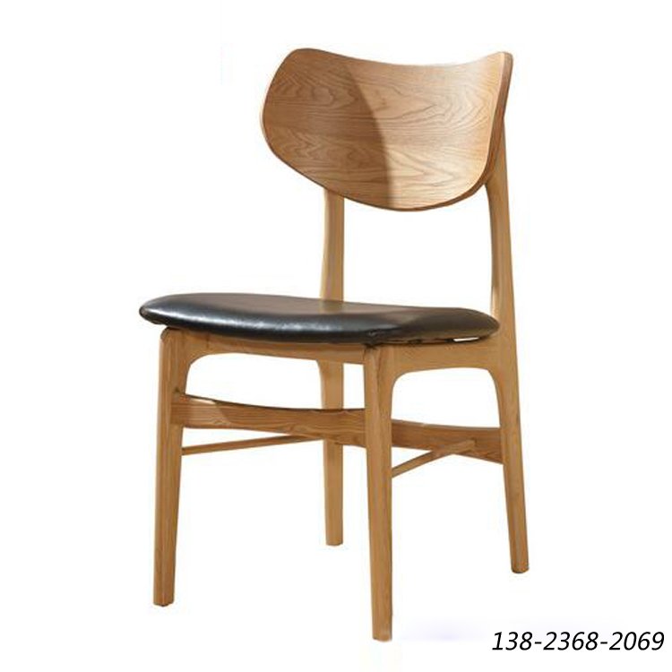 蝴蝶款火锅椅，实木原木色餐椅，椅子批发