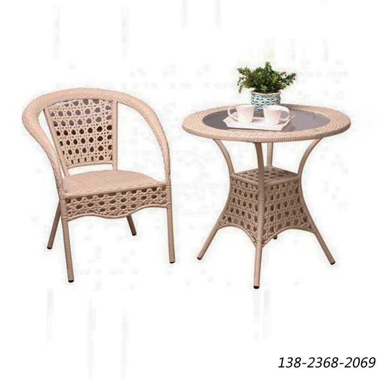 休闲餐厅桌椅，户外专用餐桌椅，仿藤桌子椅子