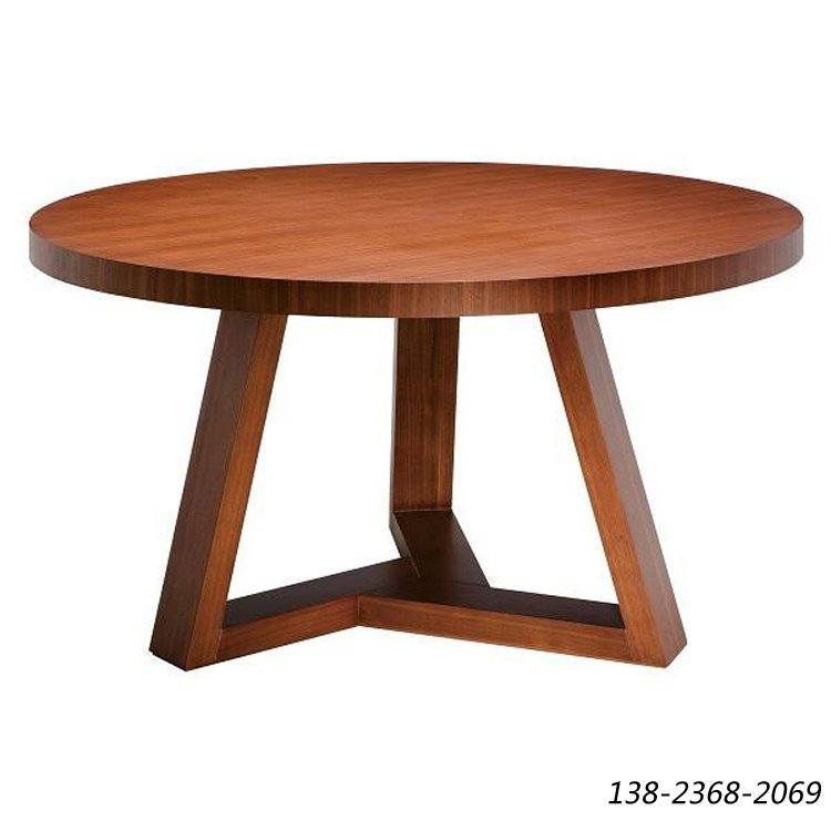 现代圆形餐桌，木质时尚餐桌，餐厅桌定制