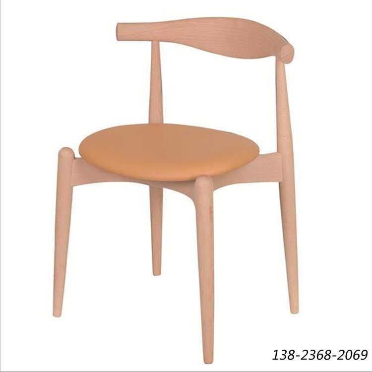实木牛角椅，新款原木餐椅，休闲餐厅餐椅定制