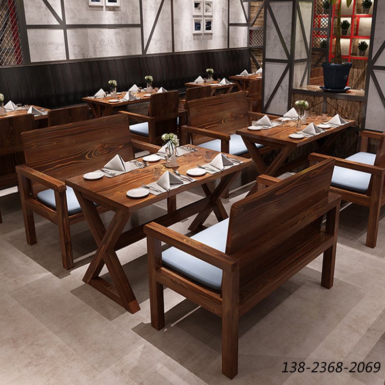 松木实木家具，漫咖啡款式桌椅，四人餐桌椅